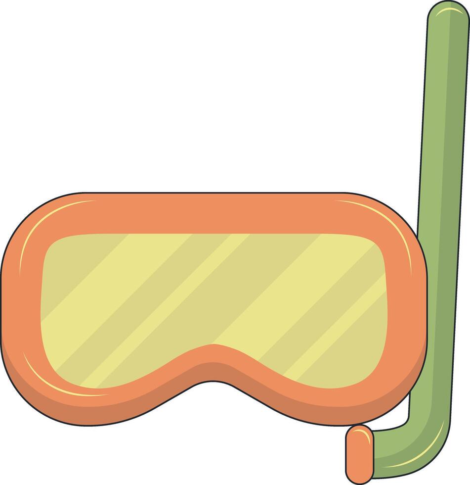 Cute Summer Beach Illustration. Isolated Clipart in Cartoon Design. vector