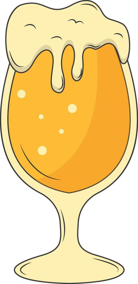Beer Mug Illustration in Trendy Cartoon Style. Isolated on White Background. vector