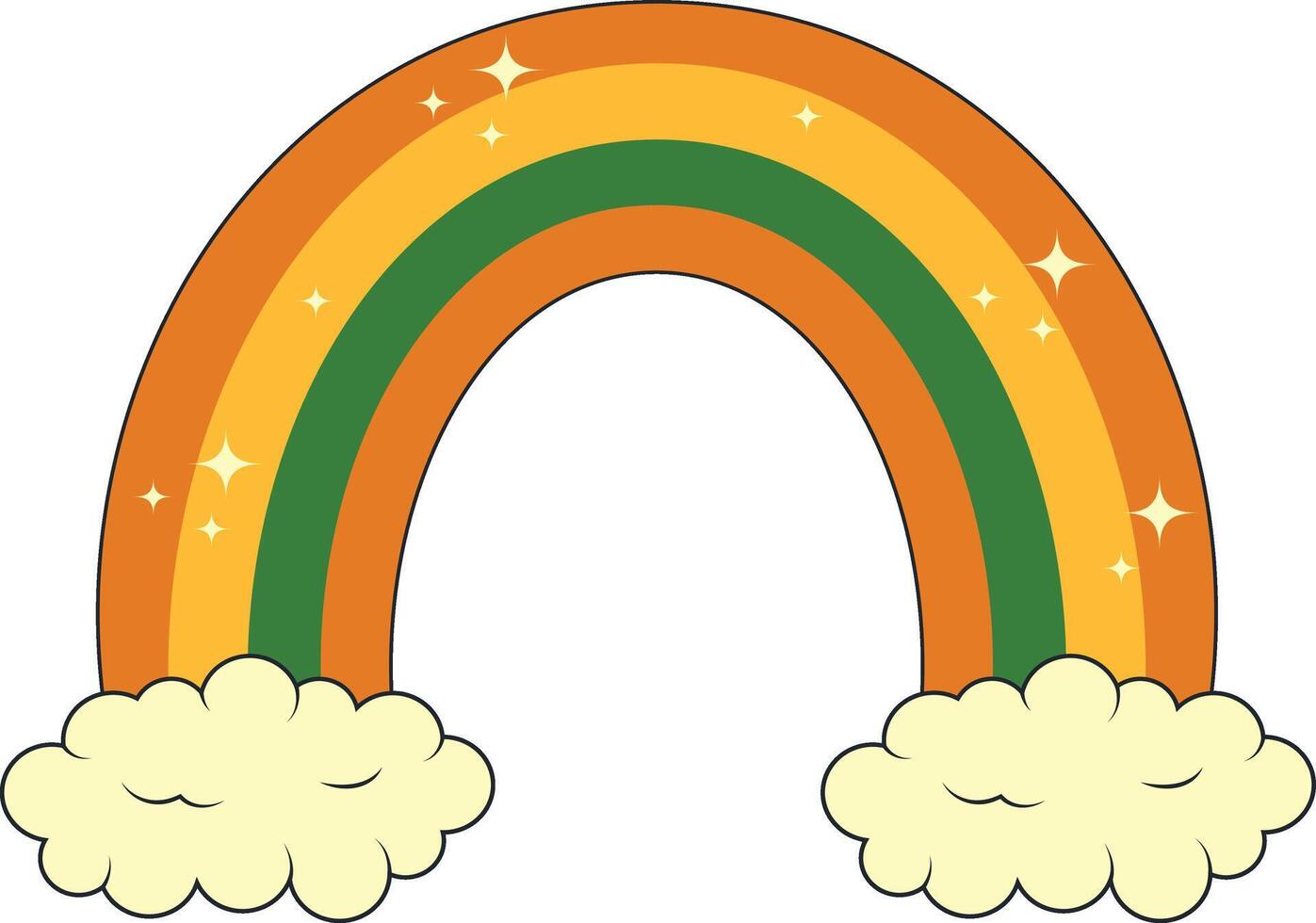 Happy St. Patrick's Day Sticker. with Trendy Cartoon Design. vector