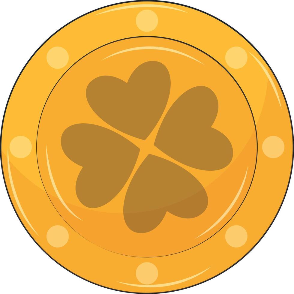 Happy St. Patrick's Day Sticker. with Trendy Cartoon Design. vector