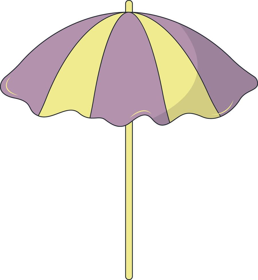 Cute Summer Beach Illustration. Isolated Clipart in Cartoon Design. vector