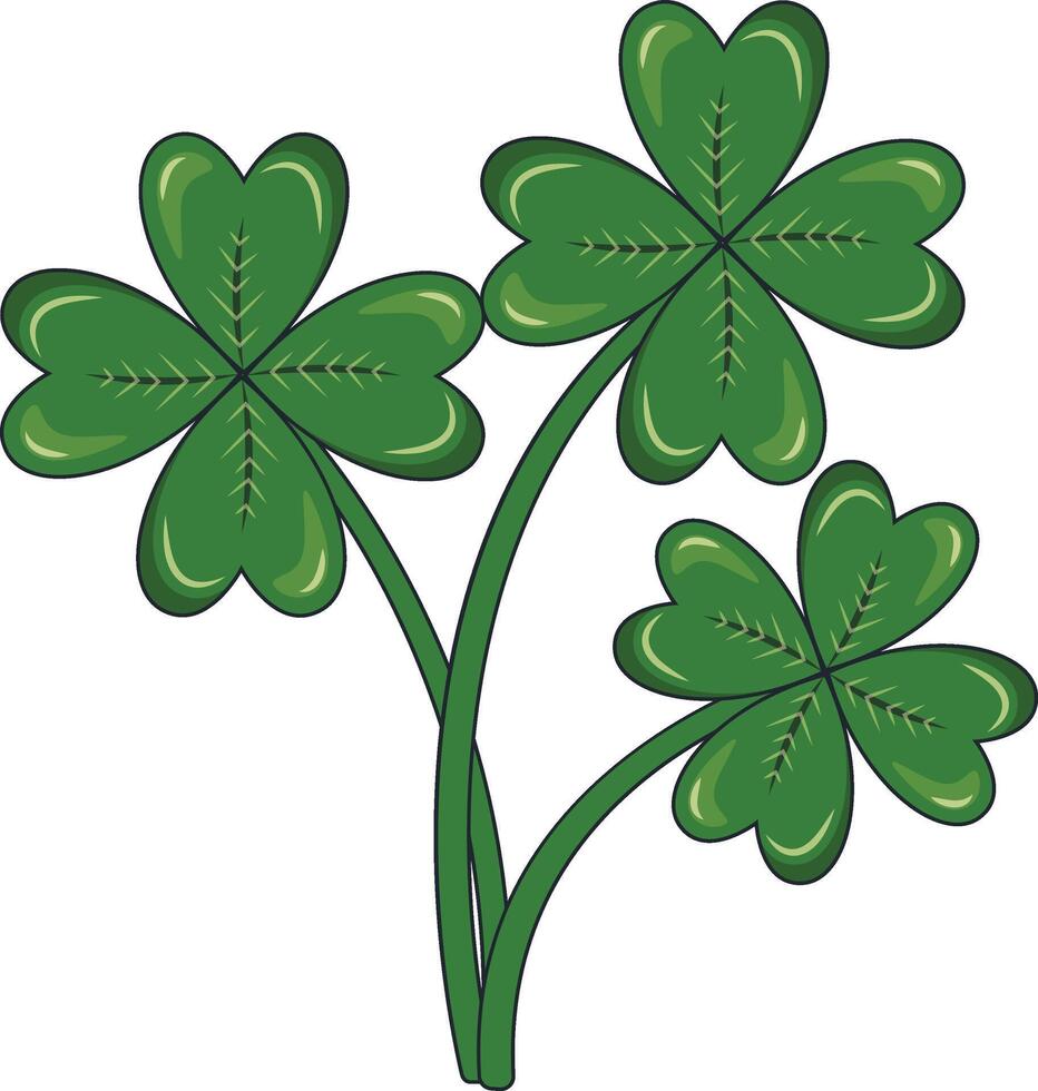 Happy St. Patrick's Day Sticker. with Trendy Cartoon Design. vector
