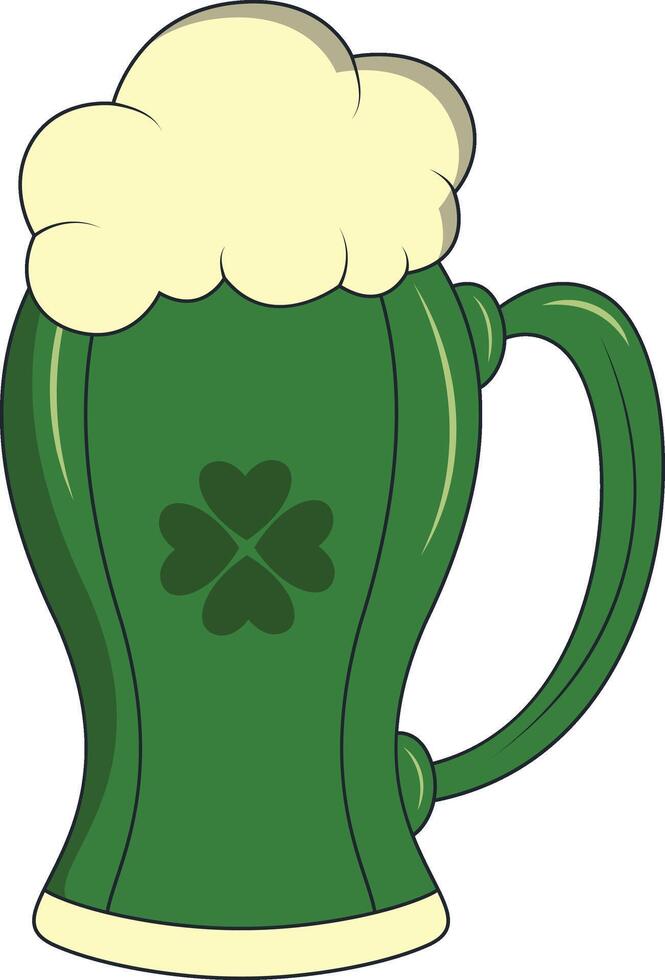 Happy St. Patrick's Day Sticker. with Trendy Cartoon Design. vector