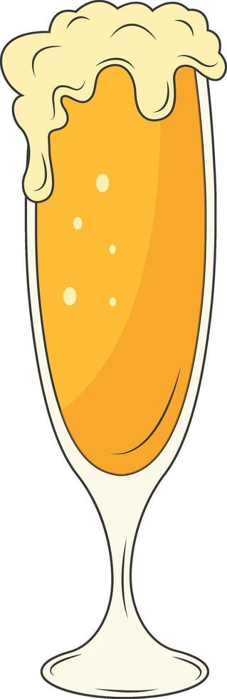 Beer Mug Illustration in Trendy Cartoon Style. Isolated on White Background. vector