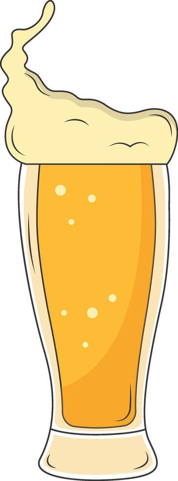Beer Mug Illustration in Trendy Cartoon Style. Isolated on White Background. vector