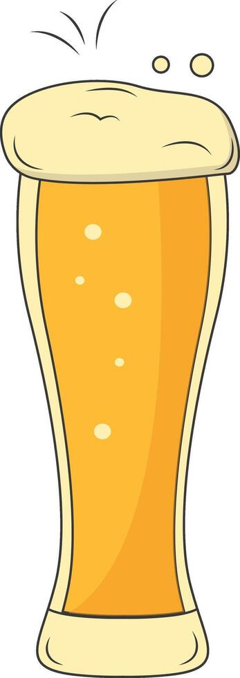Beer Mug Illustration in Trendy Cartoon Style. Isolated on White Background. vector