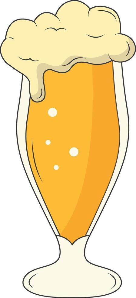 Beer Mug Illustration in Trendy Cartoon Style. Isolated on White Background. vector