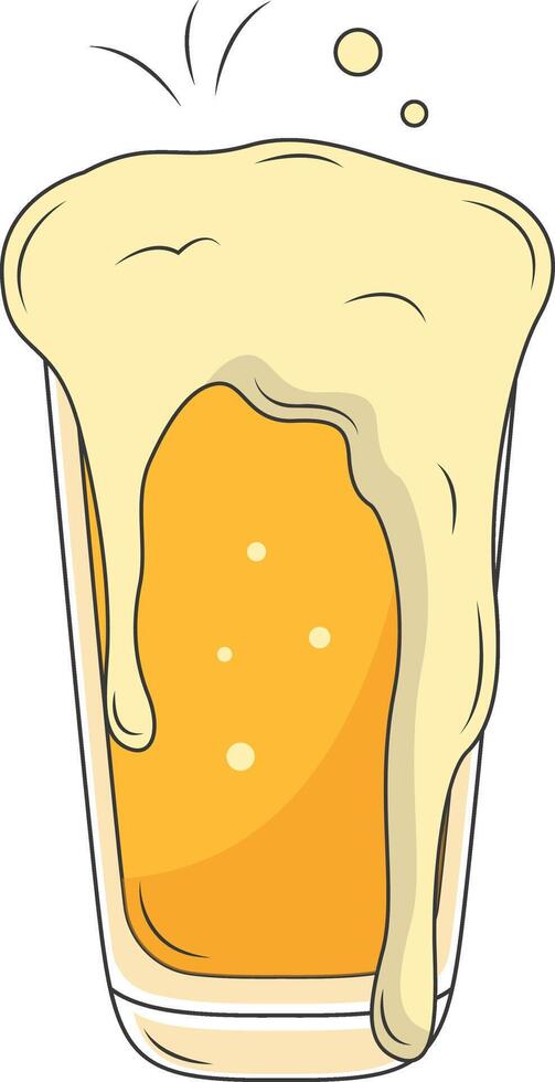Beer Mug Illustration in Trendy Cartoon Style. Isolated on White Background. vector