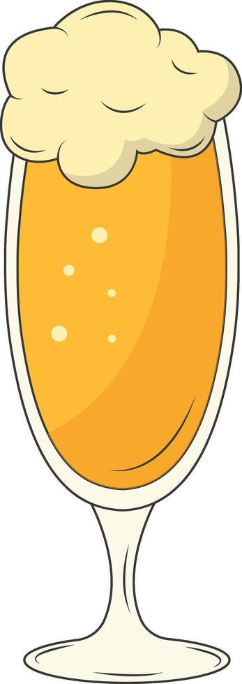 Beer Mug Illustration in Trendy Cartoon Style. Isolated on White Background. vector
