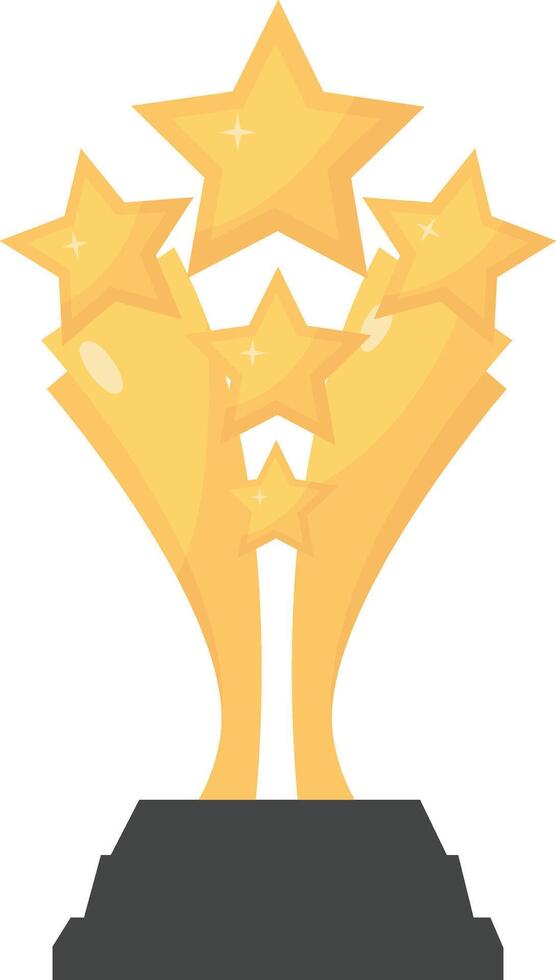 Gold Winner Trophy Icon Isolated on White Background. Cartoon Illustration. vector