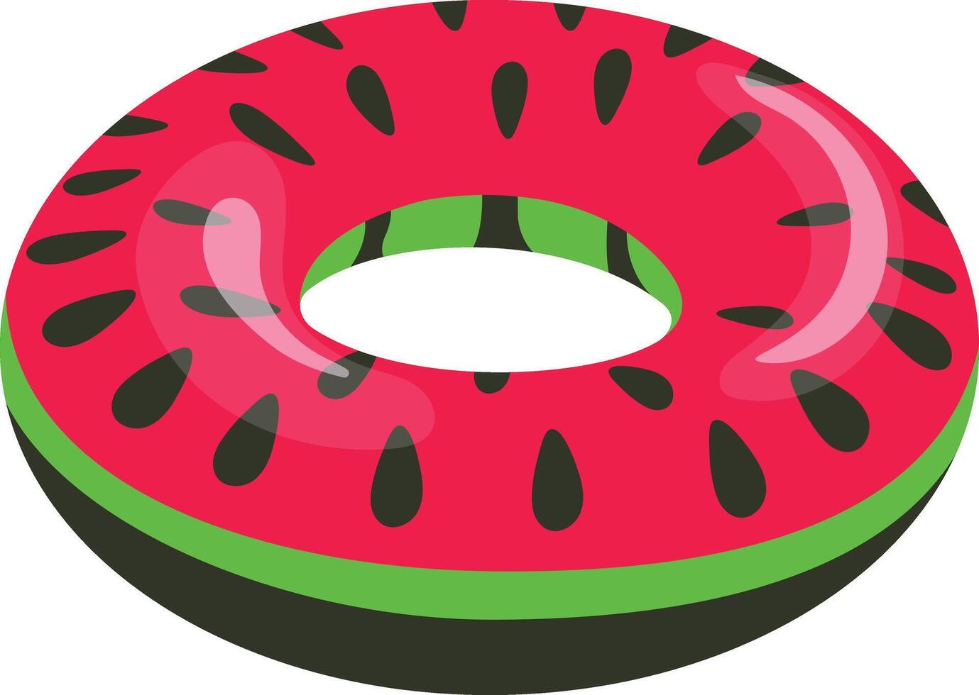 Illustration of Inflatable Ring on White Background. in Cute Cartoon Style. vector