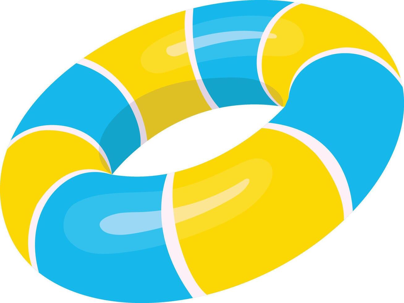 Illustration of Inflatable Ring on White Background. in Cute Cartoon Style. vector