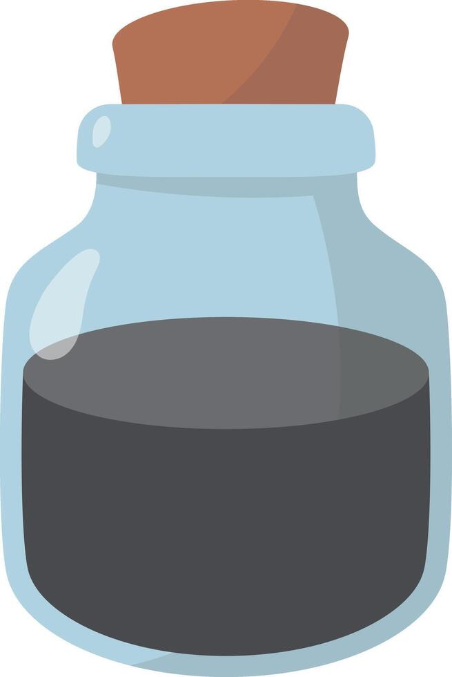 Magic Potion Bottle Isolated on White Background. Illustration in Cartoon Style. vector