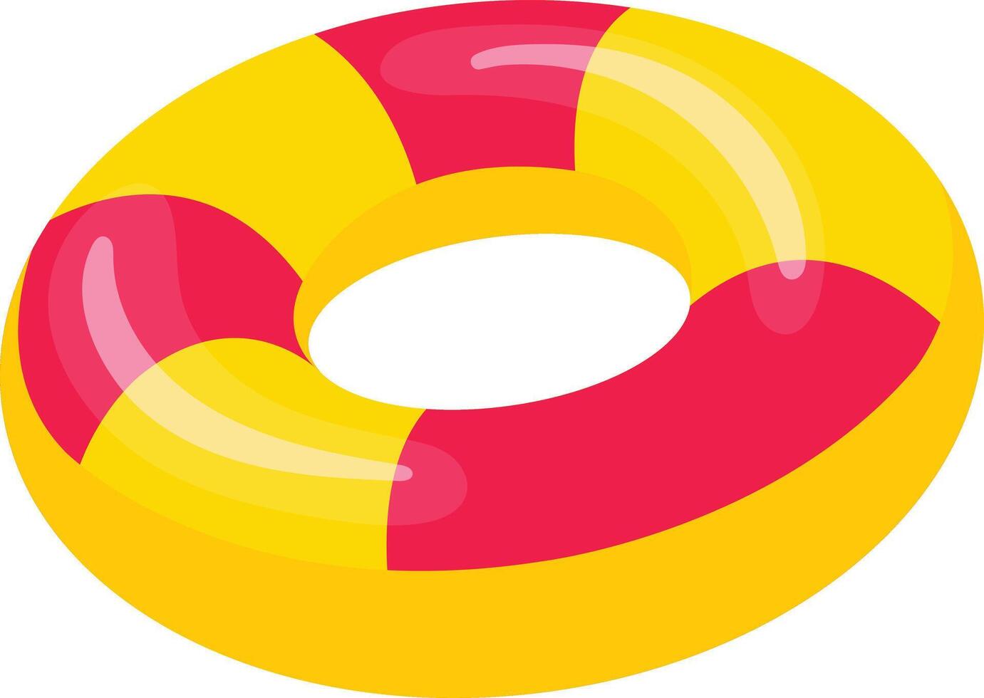 Illustration of Inflatable Ring on White Background. in Cute Cartoon Style. vector