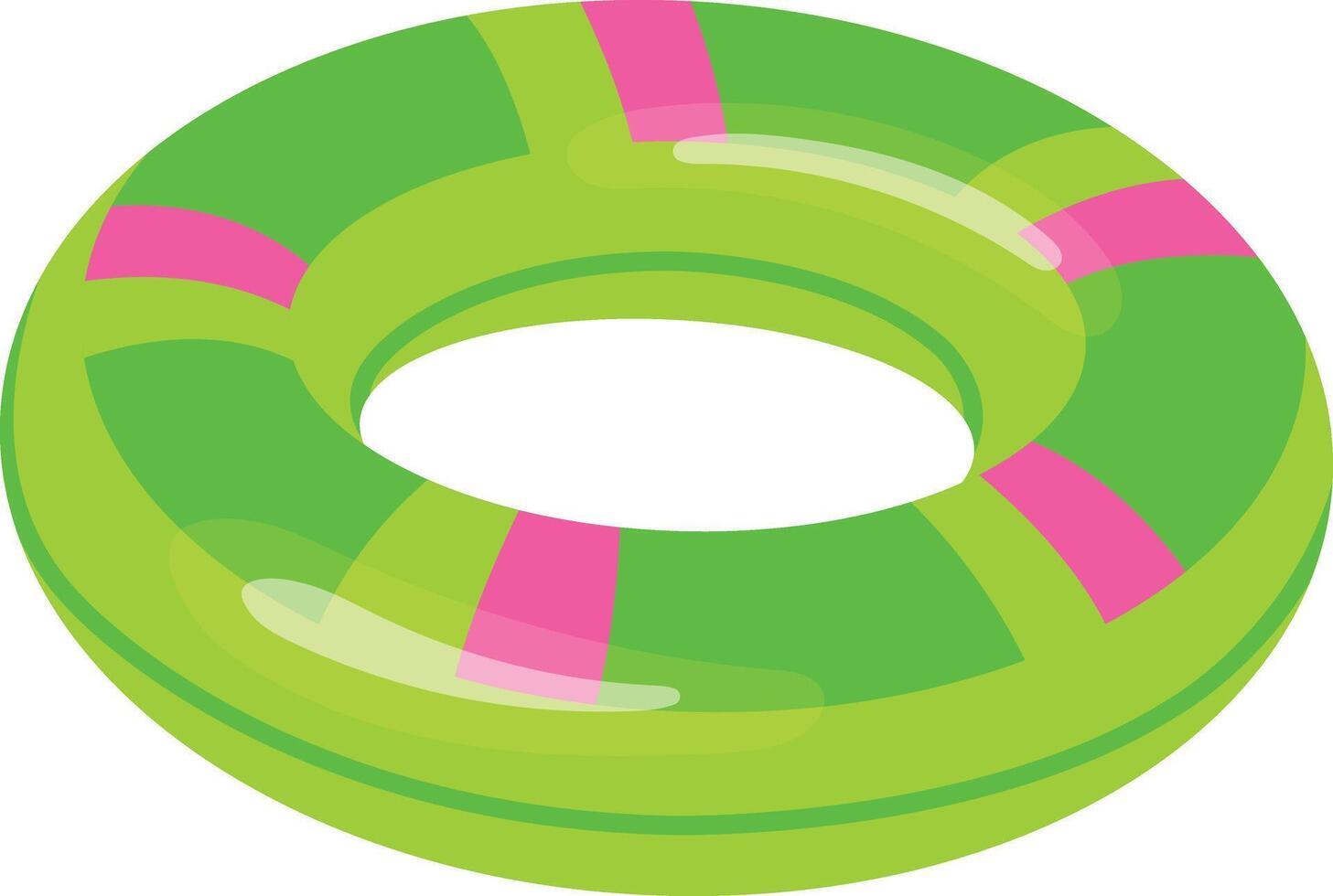 Illustration of Inflatable Ring on White Background. in Cute Cartoon Style. vector