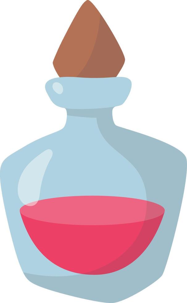 Magic Potion Bottle Isolated on White Background. Illustration in Cartoon Style. vector