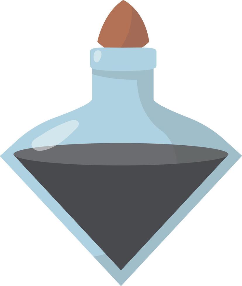 Magic Potion Bottle Isolated on White Background. Illustration in Cartoon Style. vector