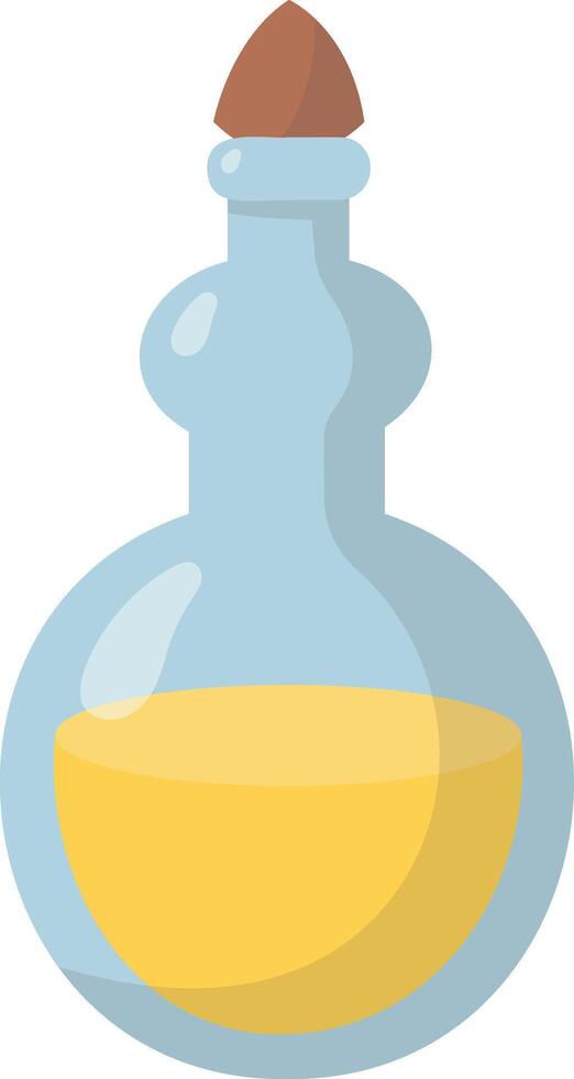 Magic Potion Bottle Isolated on White Background. Illustration in Cartoon Style. vector