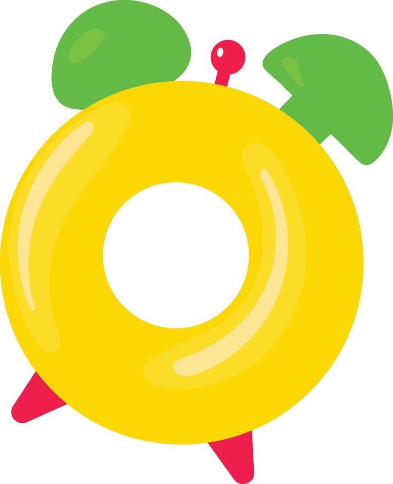 Illustration of Inflatable Ring on White Background. in Cute Cartoon Style. vector