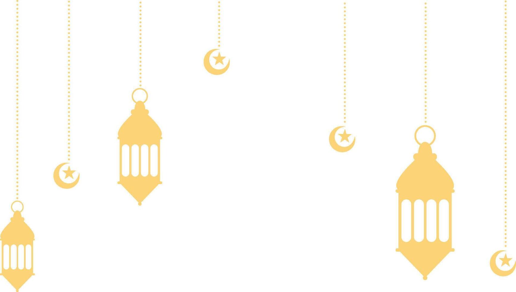 Ramadan Kareem Lantern Decoration with Moon and Star Ornament. Isolated on White Background. vector