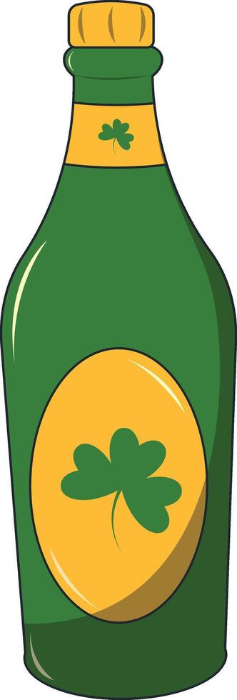 Happy St. Patrick's Day Sticker. with Trendy Cartoon Design. vector