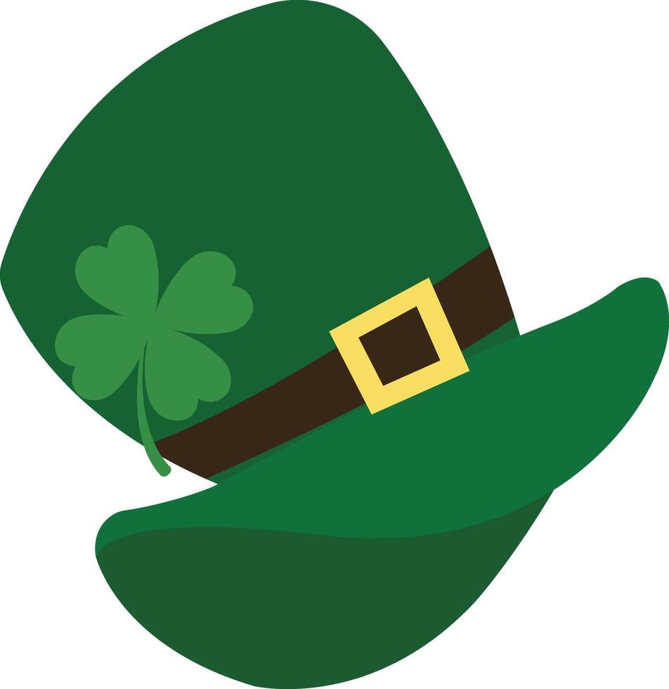 Hand Drawn Green St. Patrick's Day Hat. Isolated Illustration in Flat Design Style. vector