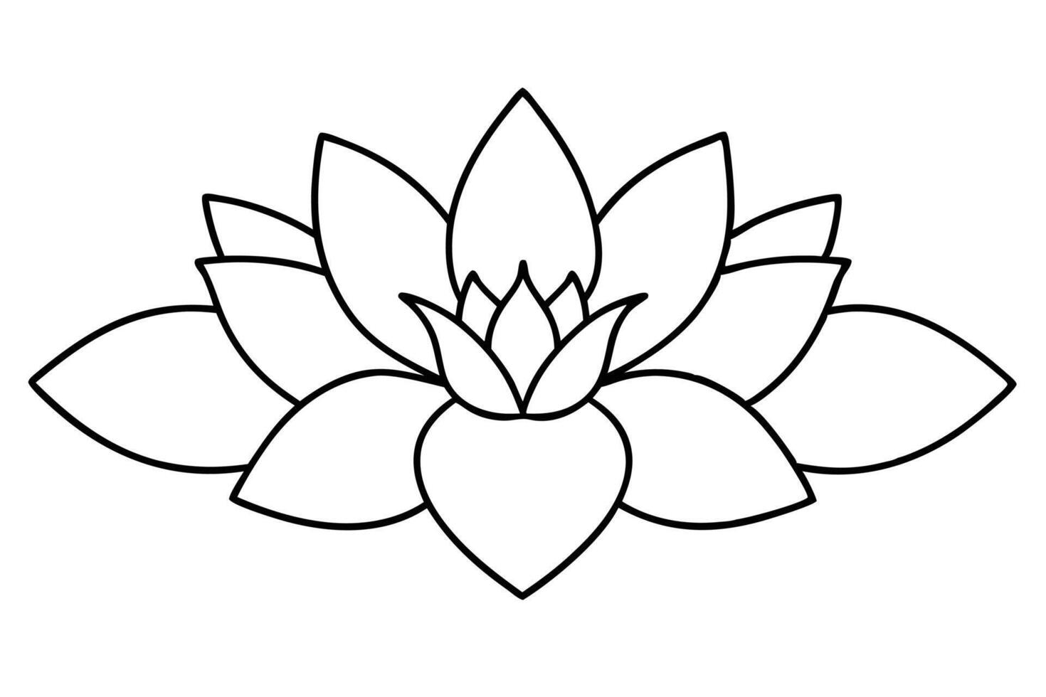 Elegant Set of hand draw silhouette flower Line Art . vector
