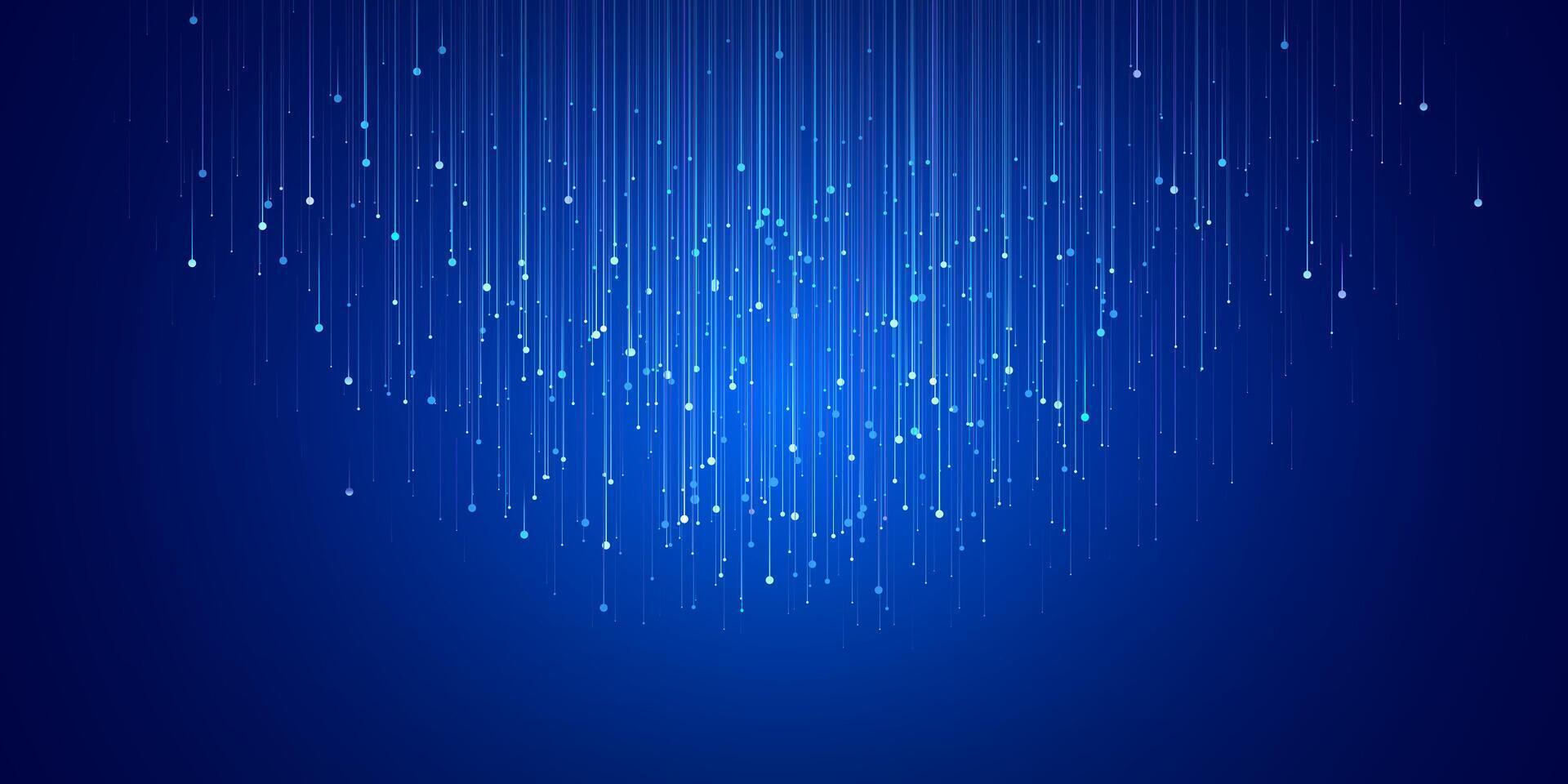 Abstract digital big data background, fiber optic network lines. Data flow visualization concept. vector