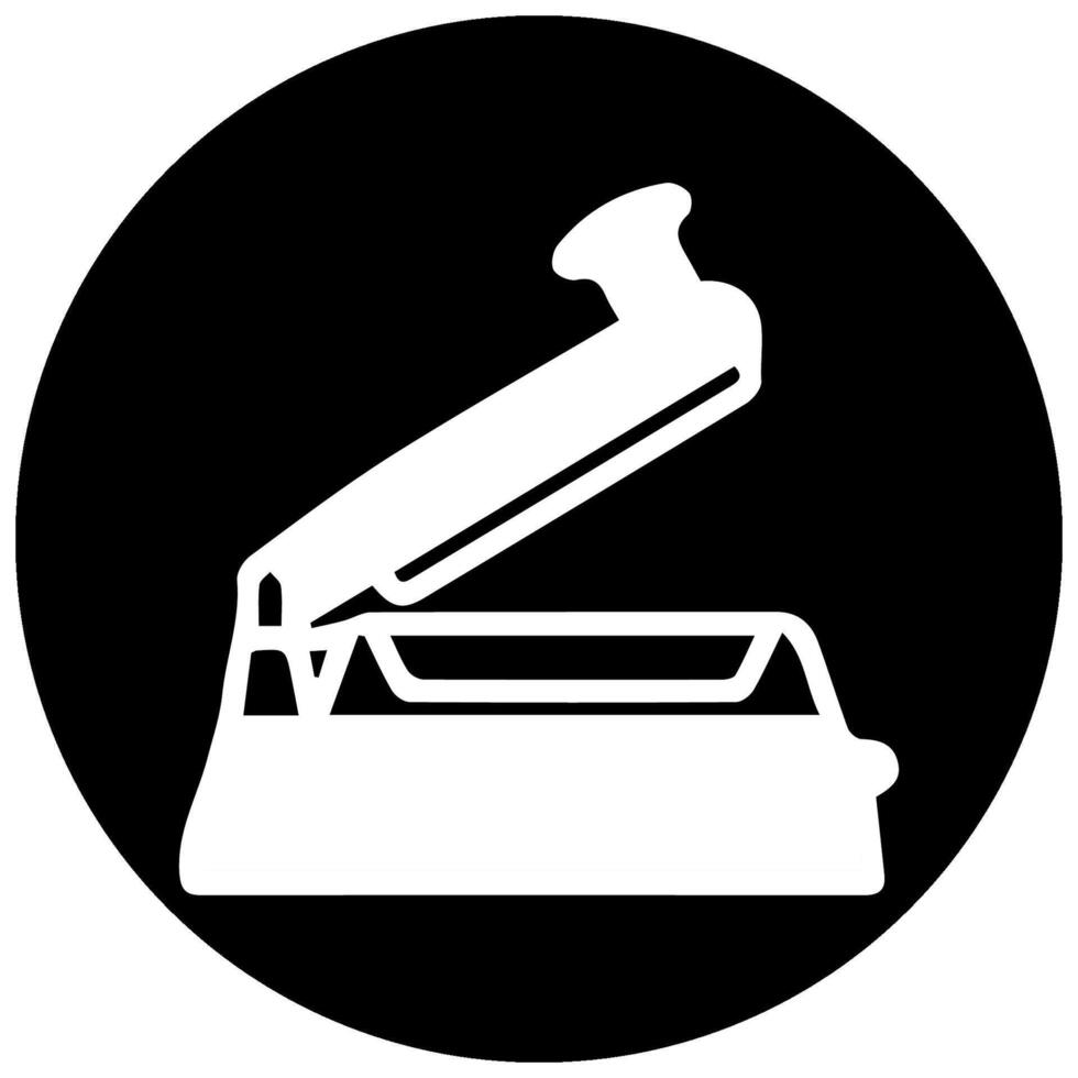 Heat press icon. Cloth or hair straightener electric machine tool symbol vector