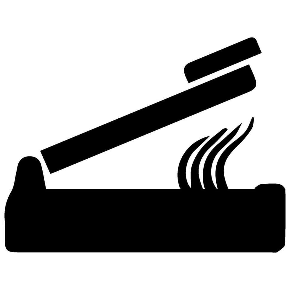 Heat press icon. Cloth or hair straightener electric machine tool symbol vector