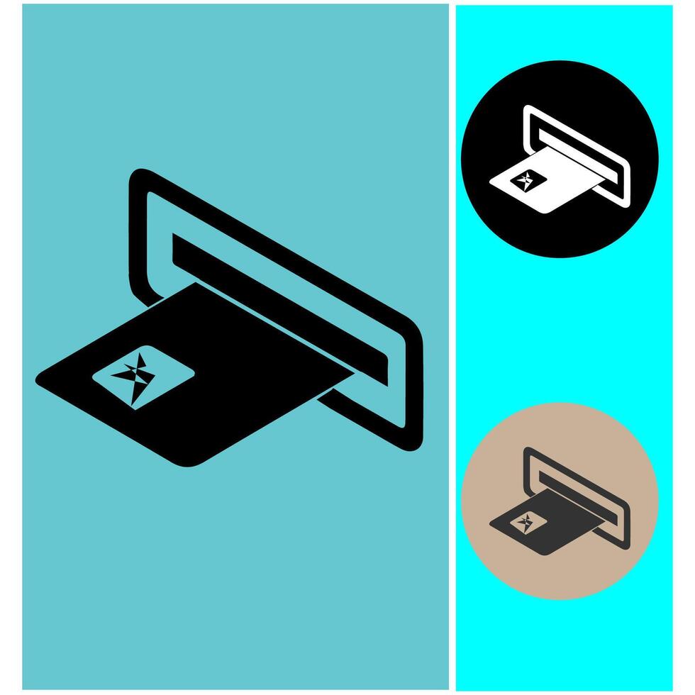 ATM card icon vectors illustration