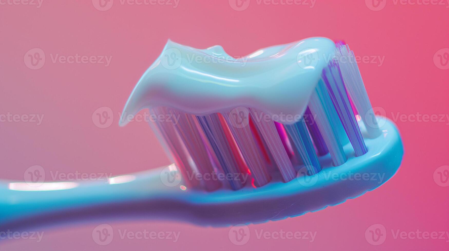 A toothbrush with toothpaste on bristles close up healthcare photo