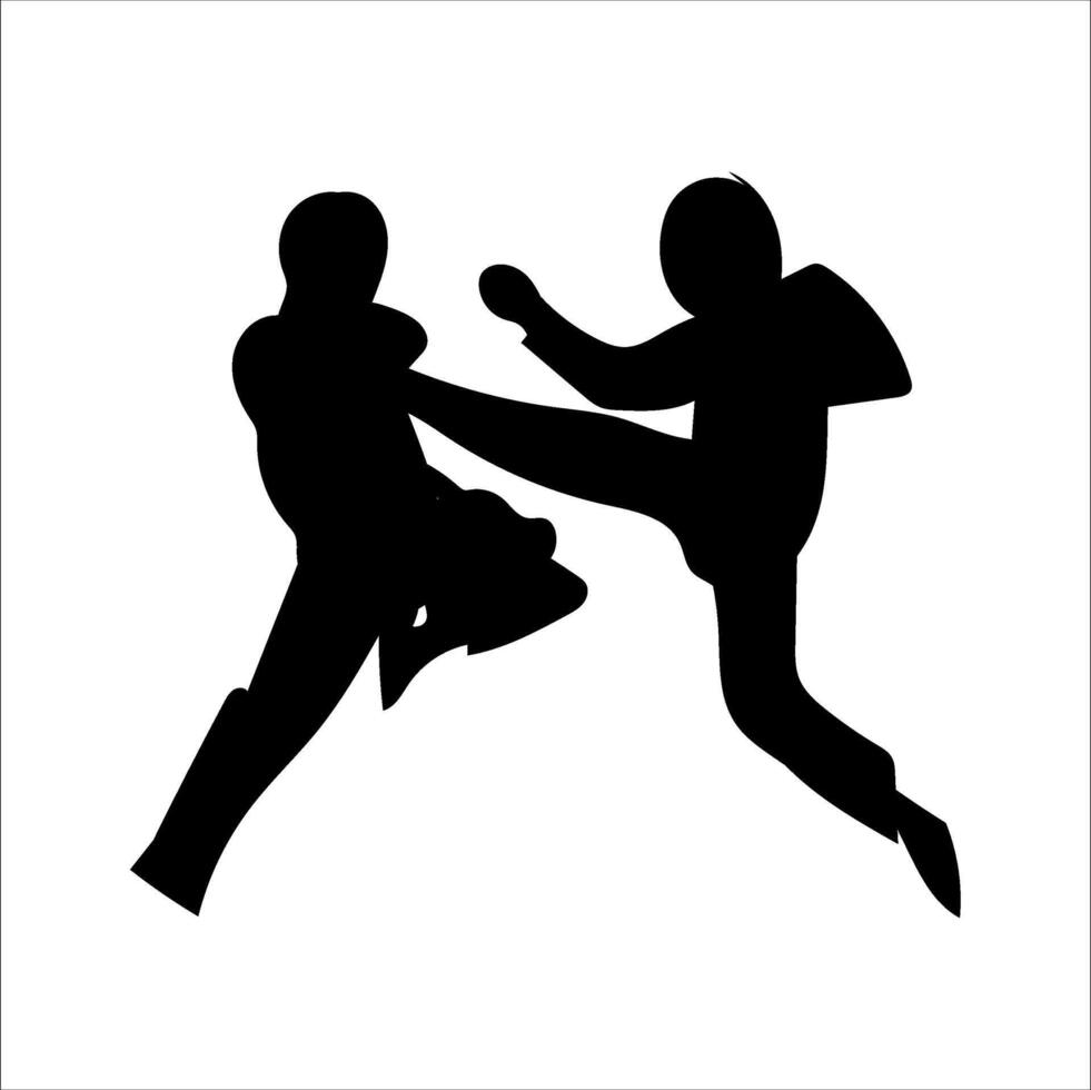 set of karate moves, martial arts karate silhouettes vector