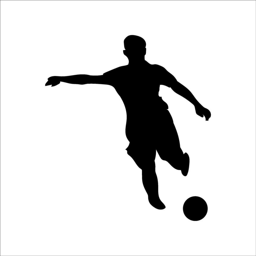 A set of football players, silhouettes of soccer players isolated on a white background vector