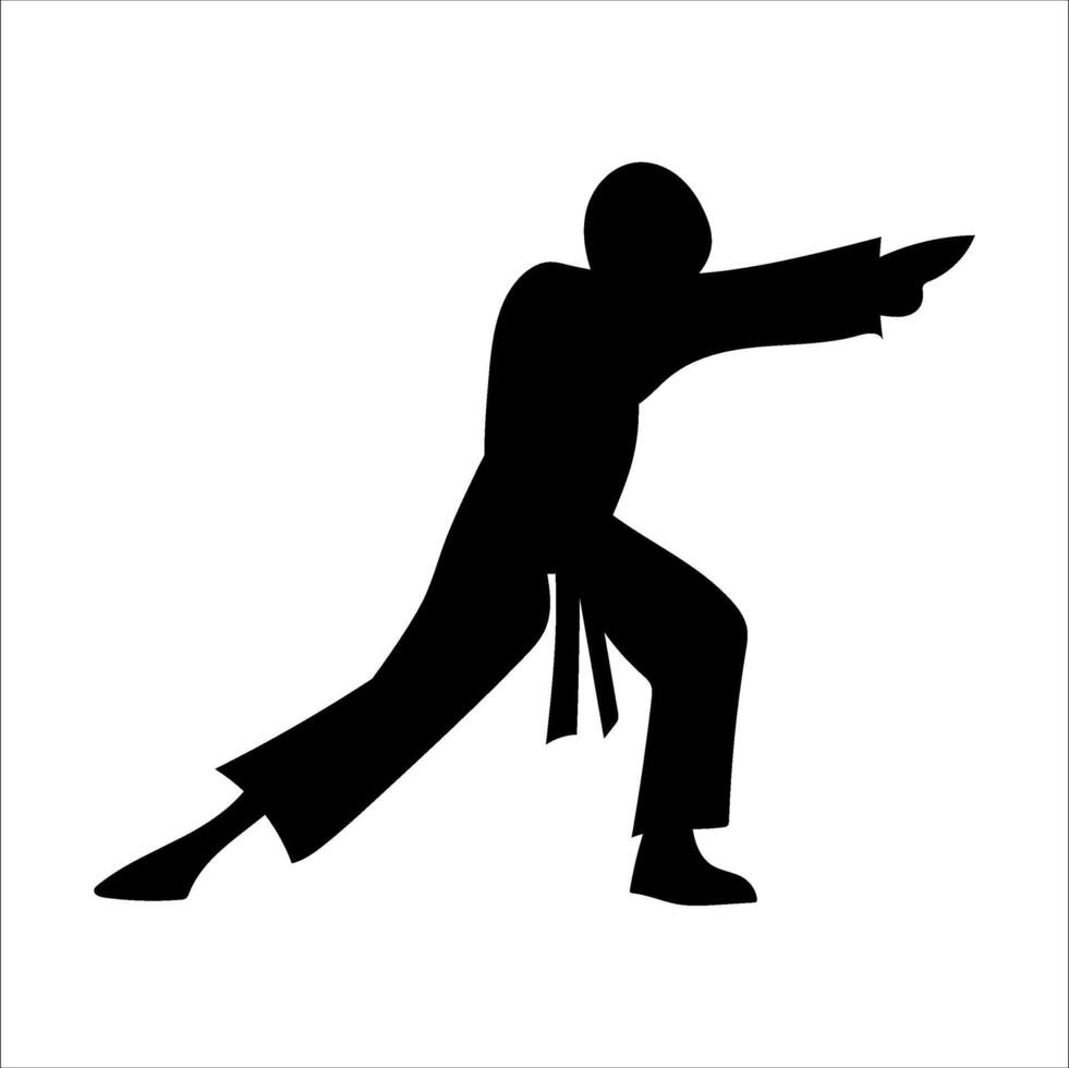 set of karate moves, martial arts karate silhouettes vector