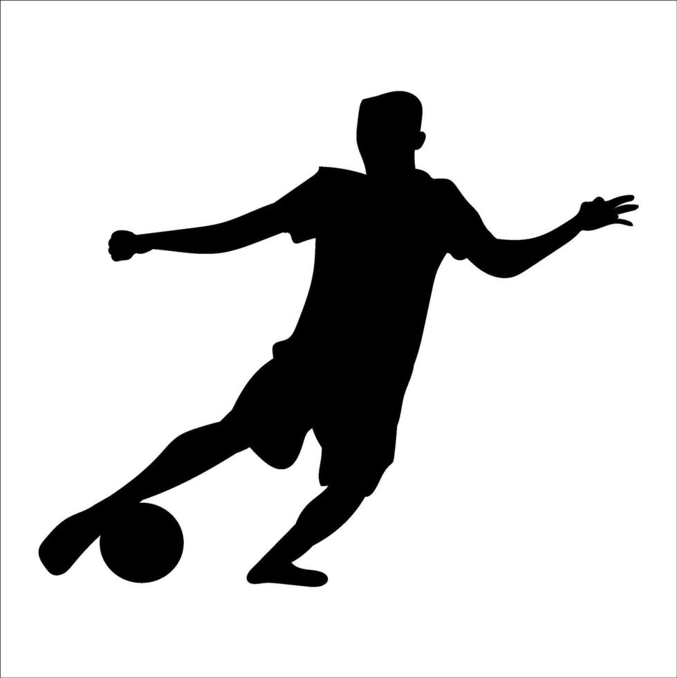 A set of football players, silhouettes of soccer players isolated on a white background vector
