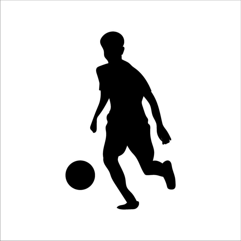 A set of football players, silhouettes of soccer players isolated on a white background vector