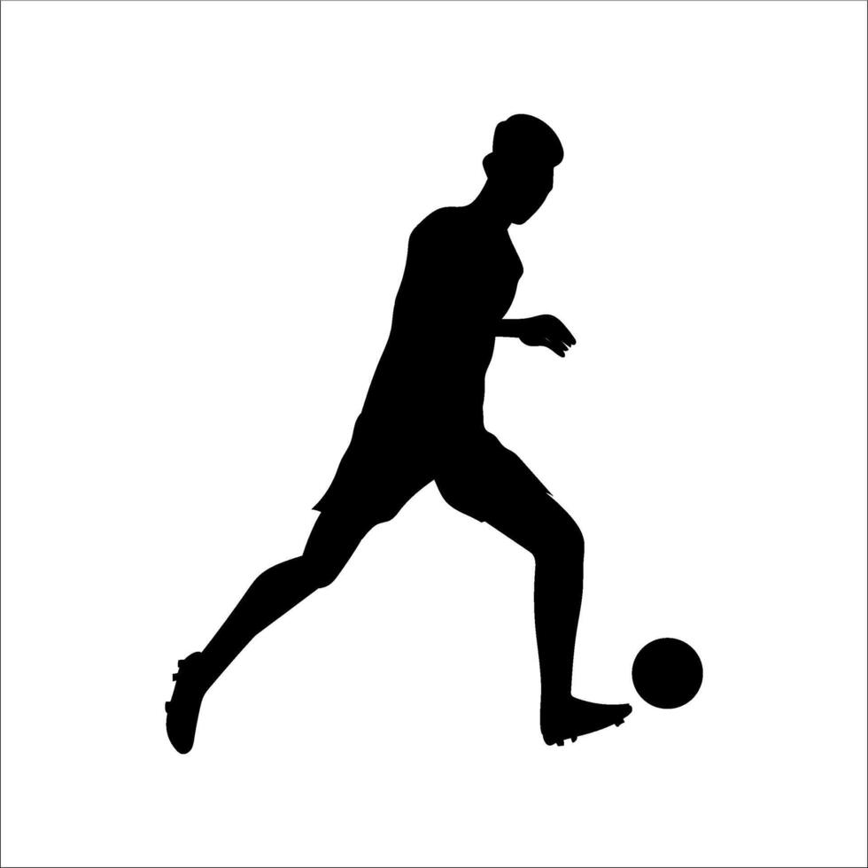 A set of football players, silhouettes of soccer players isolated on a white background vector