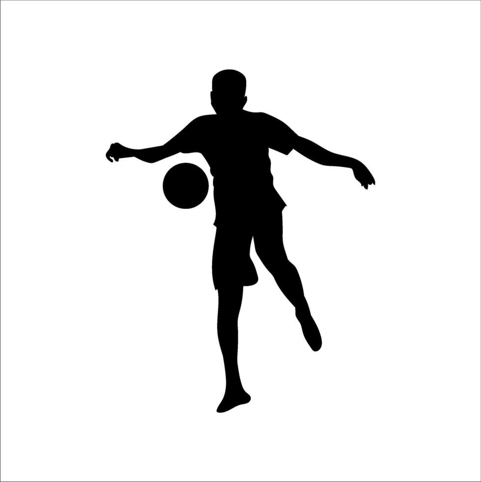 A set of football players, silhouettes of soccer players isolated on a white background vector