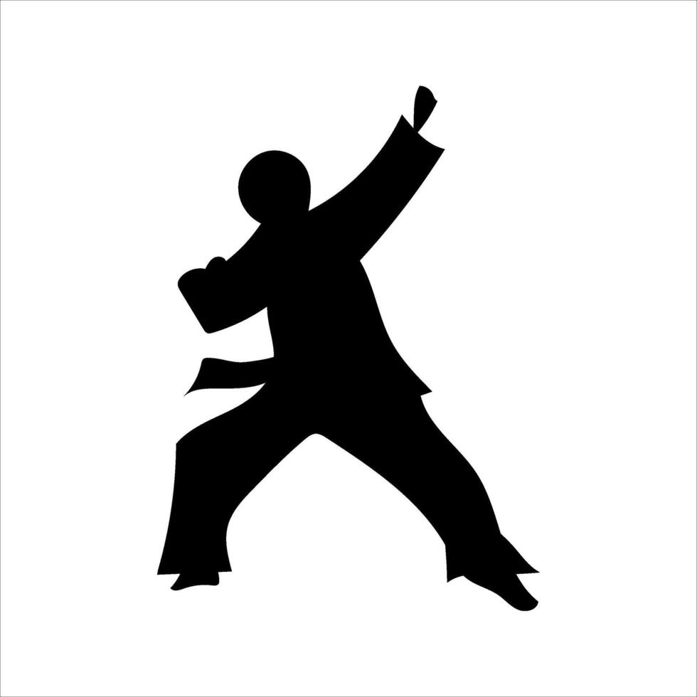 set of karate moves, martial arts karate silhouettes vector
