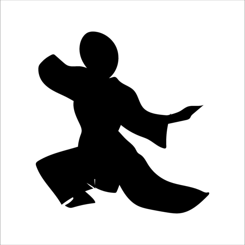 set of karate moves, martial arts karate silhouettes vector