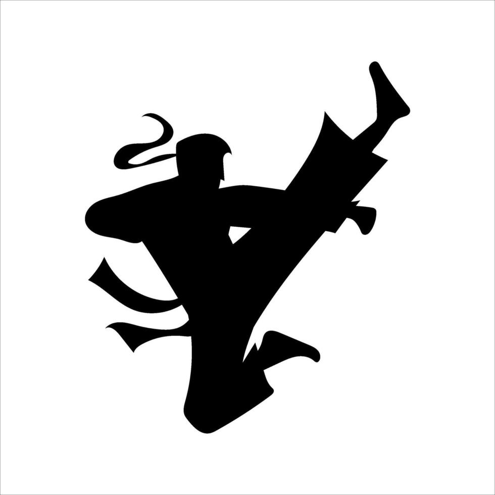 set of karate moves, martial arts karate silhouettes vector