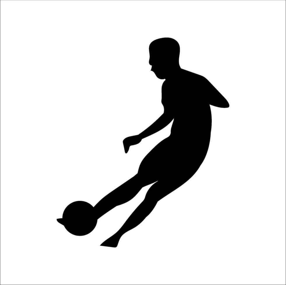 A set of football players, silhouettes of soccer players isolated on a white background vector