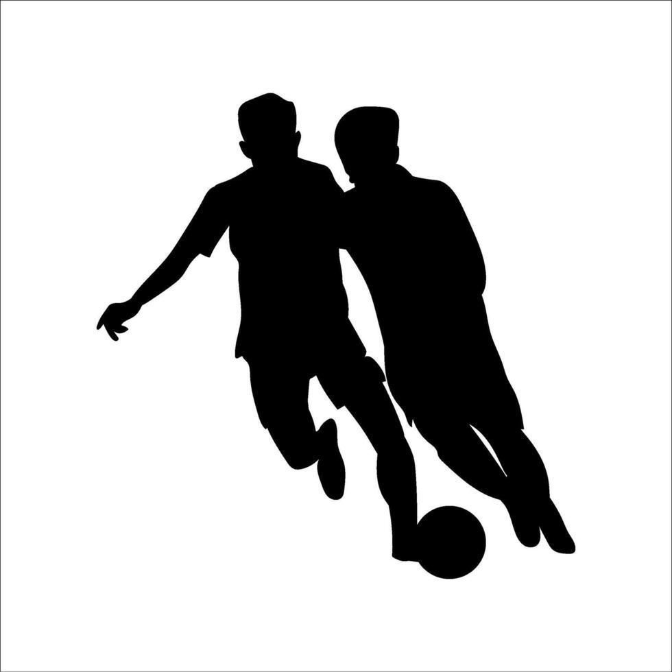 A set of football players, silhouettes of soccer players isolated on a white background vector