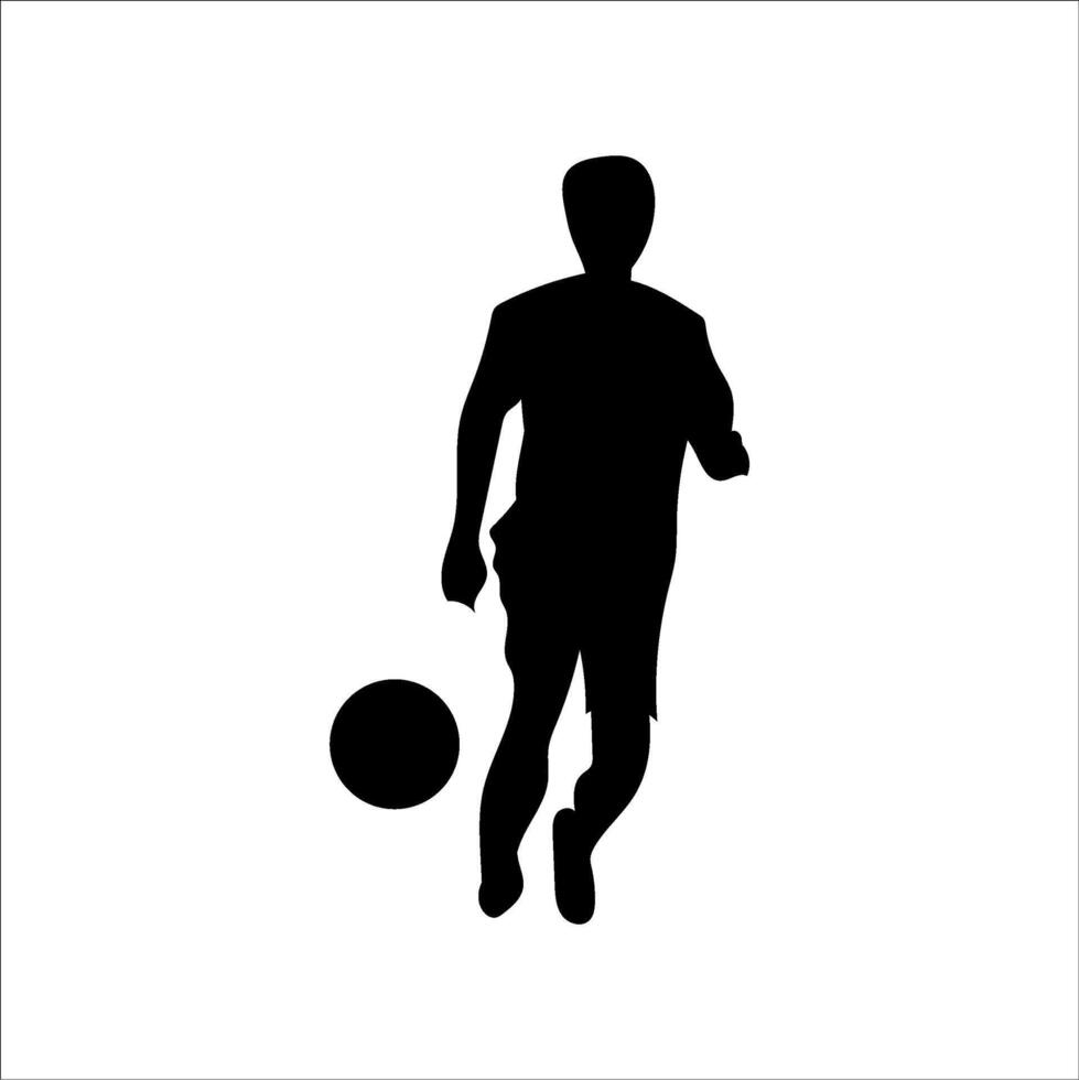 A set of football players, silhouettes of soccer players isolated on a white background vector