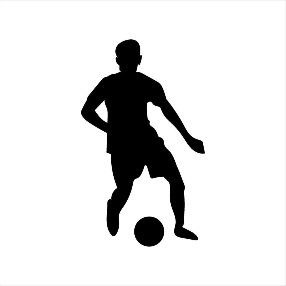 A set of football players, silhouettes of soccer players isolated on a white background vector