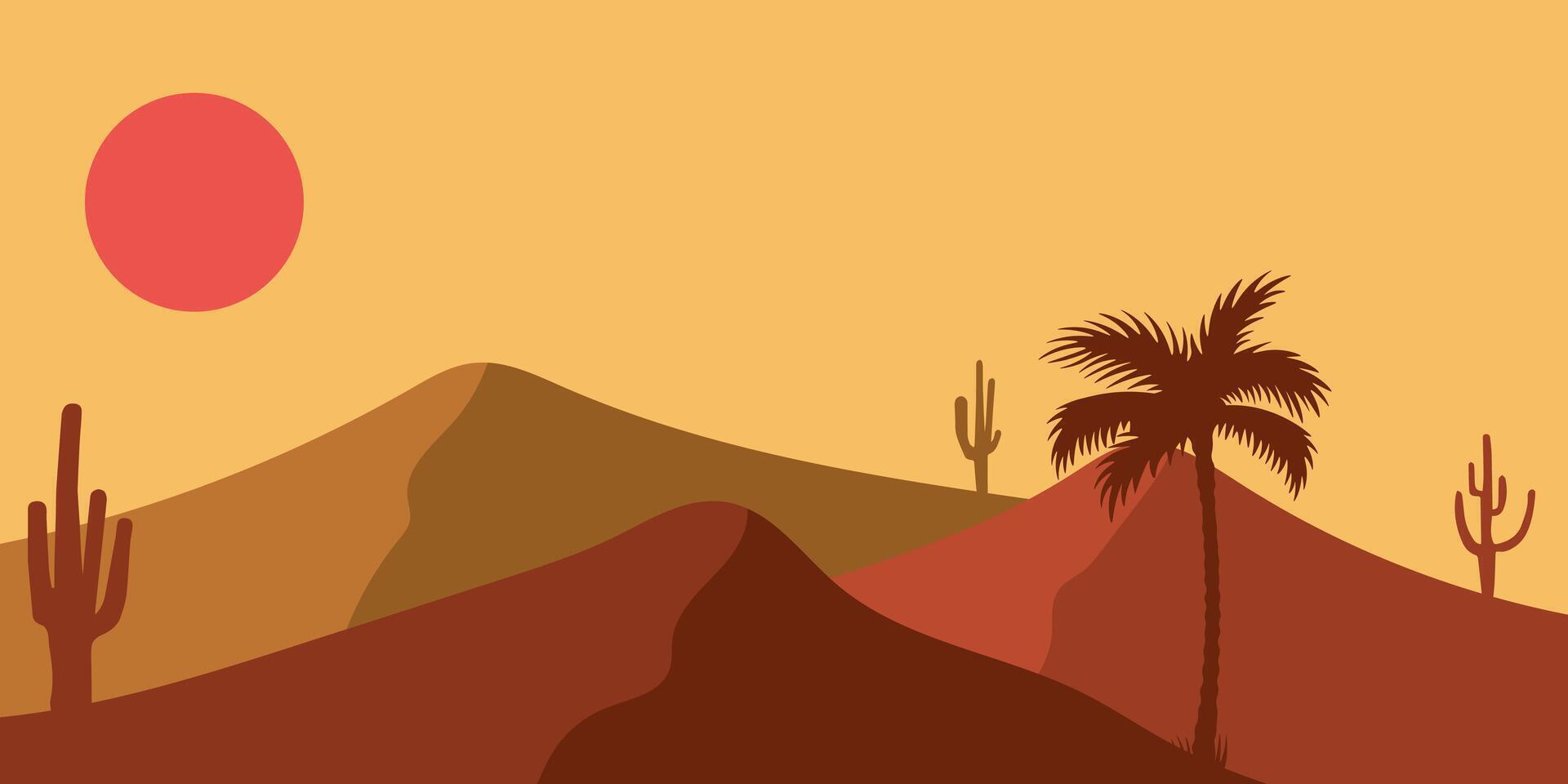 Desert landscape logo vector