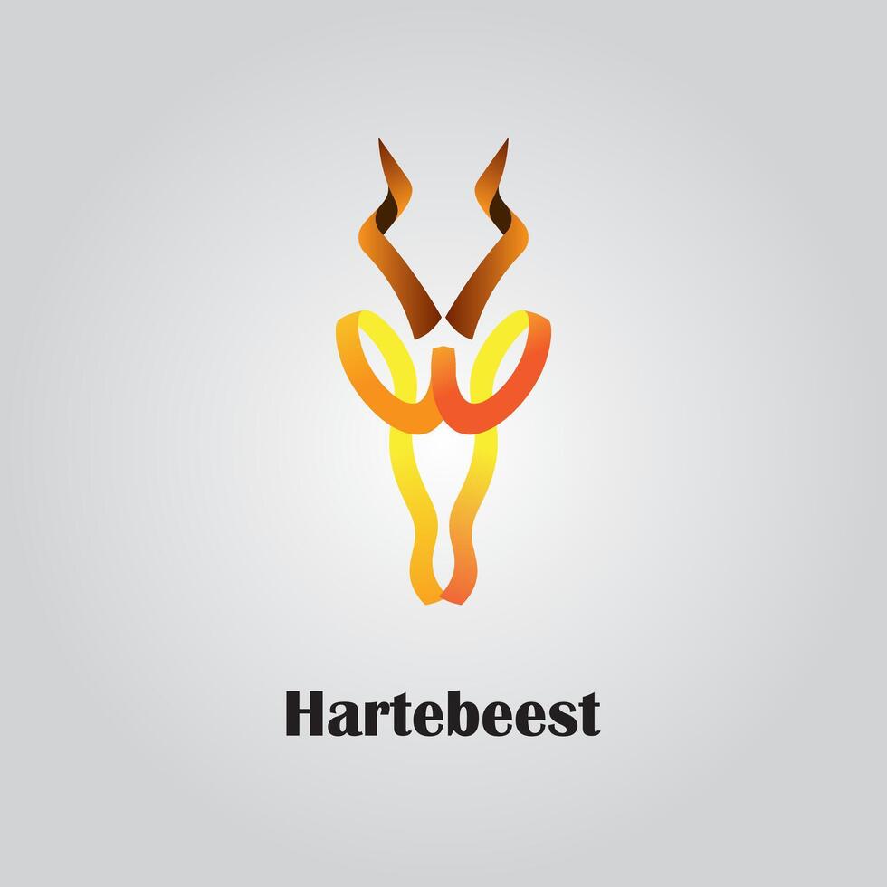 hartebeest head logo design vector