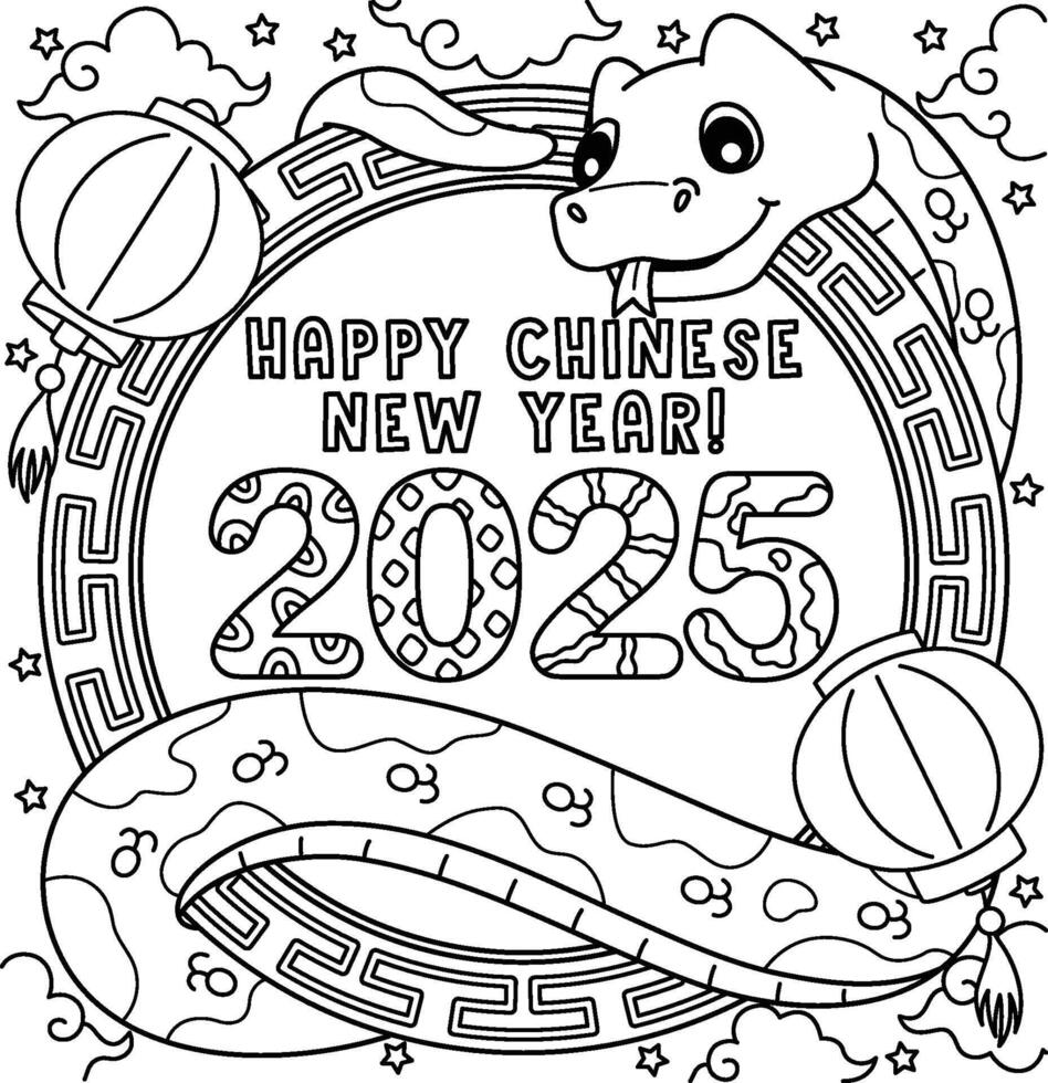 Year of the Snake Happy Chinese New Year 2025 48261720 Vector Art at Vecteezy