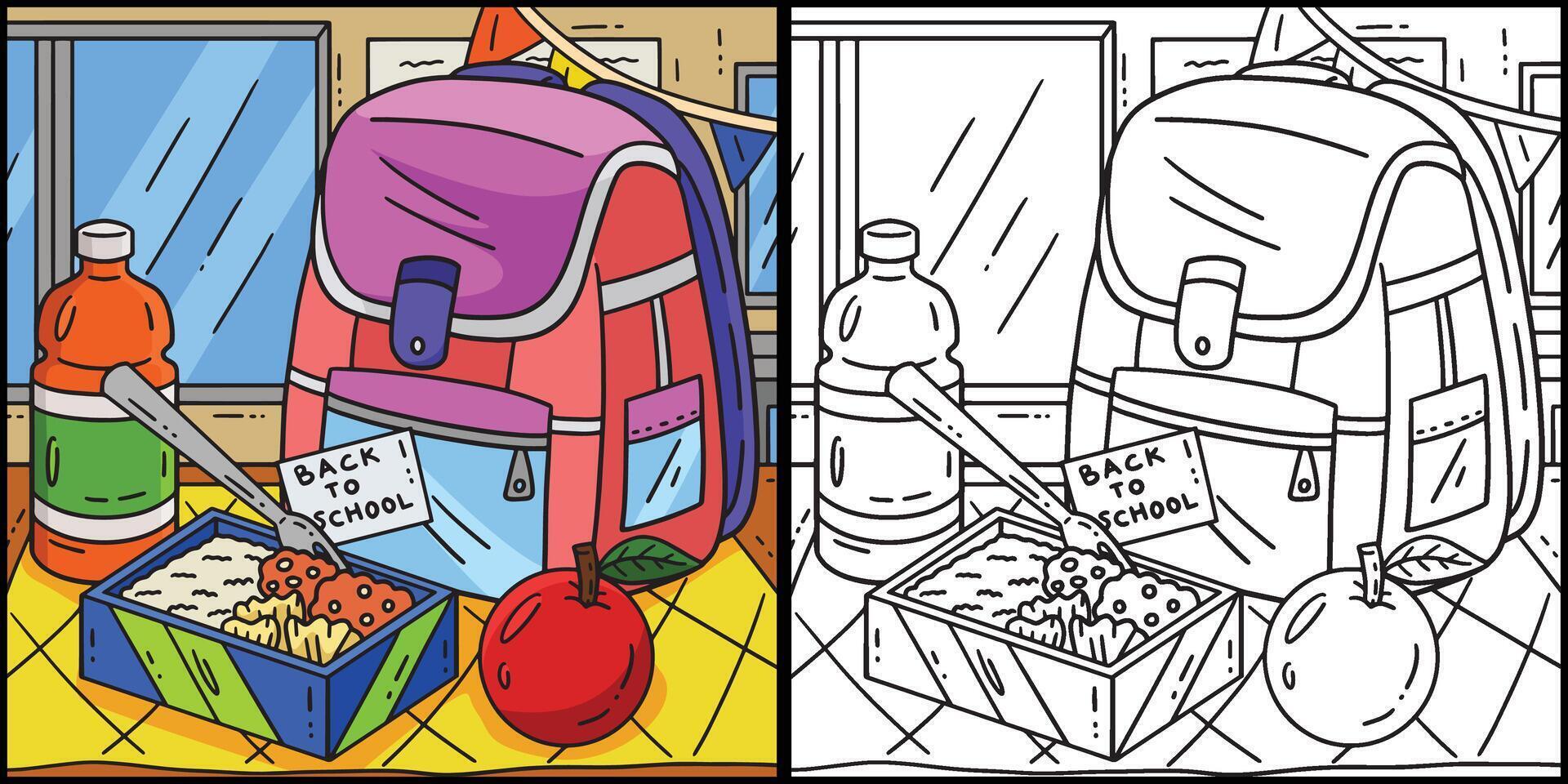 First Day of School Bag and Lunch Box Illustration vector